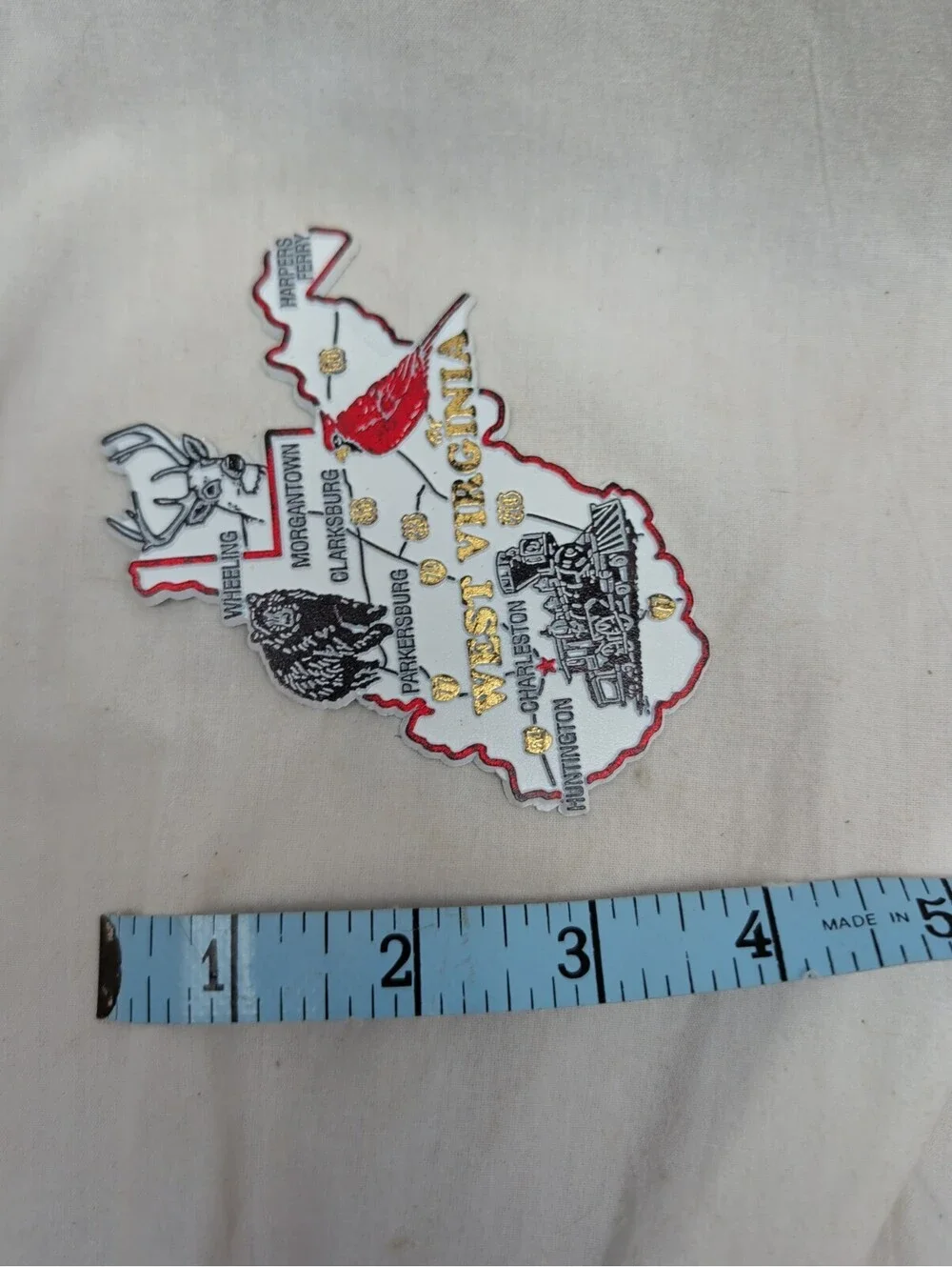 WEST VIRGINIA STATE MAP AND LANDMARKS COLLAGE FRIDGE COLLECTIBLE SOUVENIR MAGNET